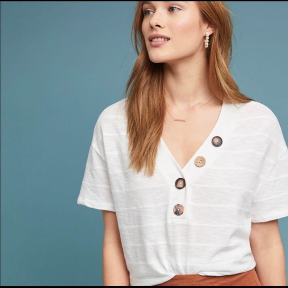 Anthropologie Eri + Ali white tee